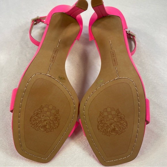 NWOB Vince Camuto Lauralie Hot Neon Pink 3.5” Ankle Strap Stilettos Size 6 - Picture 8 of 14